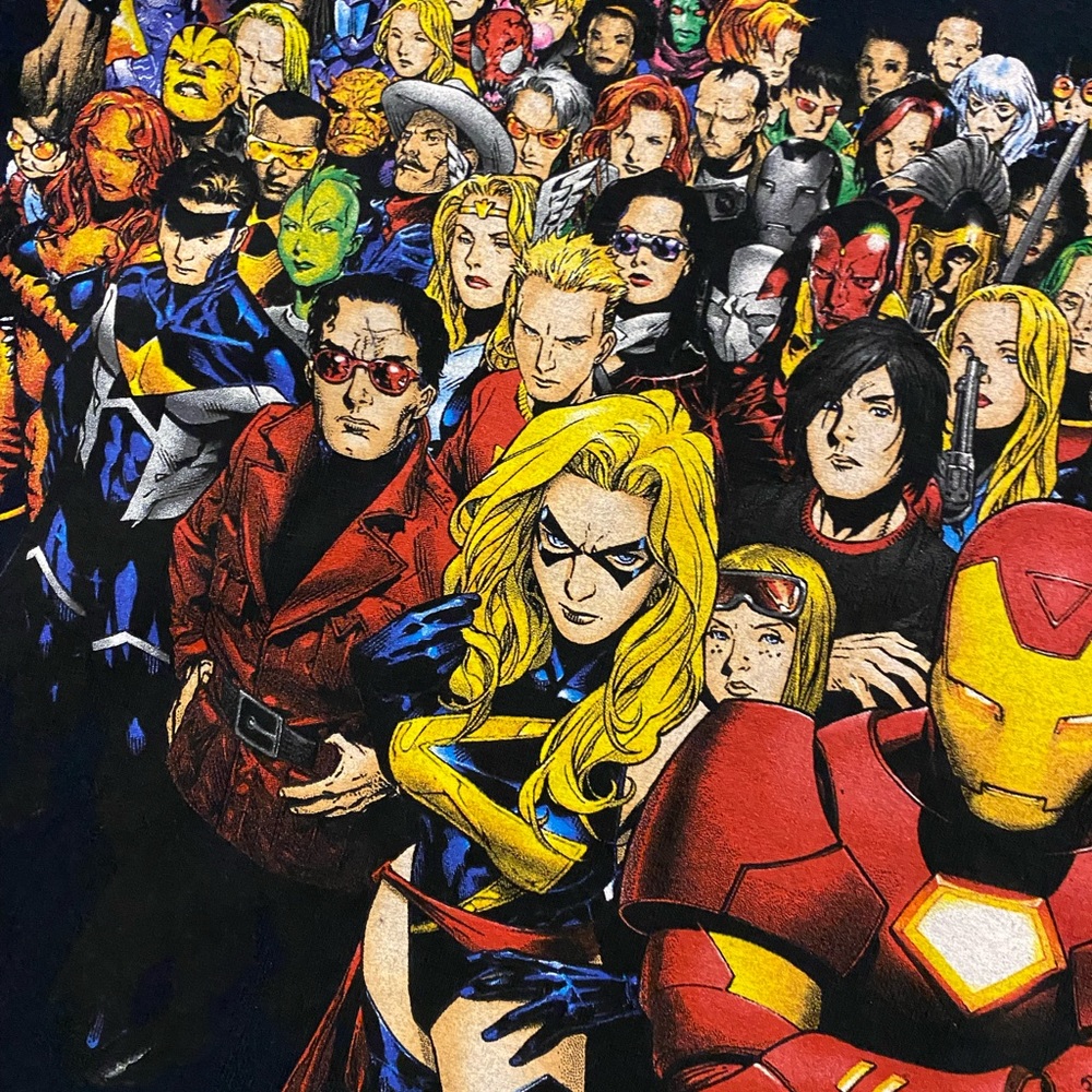 Y2K 2000s Marvel Colorful Superheroes Shirt Mens Size XXL - Picture 4 of 7